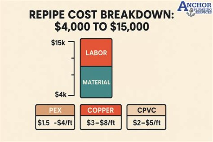 How much does it cost to Repipe a house with copper?